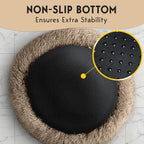 PetJett XL Dog Bed for Large Sized Dog - 45'' Extra Large Dog Bed, Washable Dog Bed - Anti-Slip Super Soft Round Donut Bed, Fluffy Faux Fur Anti-Anxiety Premium Comfort Pet Bed, Fits Dogs upto 120 lbs