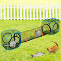 Cat Play Tunnel + Cube(with Three Ways) for Indoor and Outdoor, Cat Playpen, Play Enclosures, Collapsible Cube, Tunnel, Easy to Connect with Tent 2 Cubes + Run Tunnel