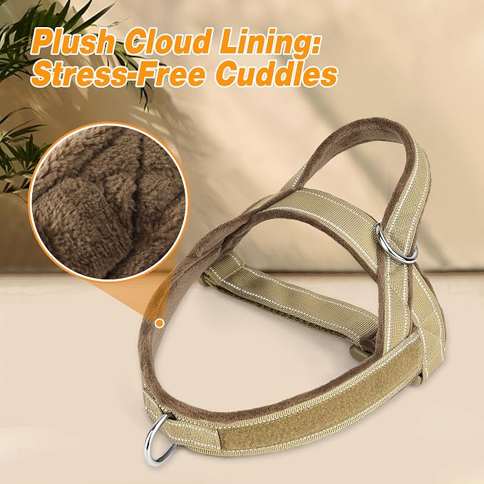 Forestpaw No Pull Dog Harness with Large Handle,Comfortable,XL,Brown | Adjustable Fits Chest 32-39",80-110 lbs,Slip On,Quick Release Buckle,Easy Control,Soft Padded,for Large Dogs Walking Training