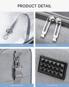 55x40x23 cm Soft-Sided Pet Carrier Bag Large Cat Small Dog Carriers | Up To 26lbs For Medium Cats Dogs Puppies Collapsible Travel Puppy Carrier with Foldable Bowls ,Grey