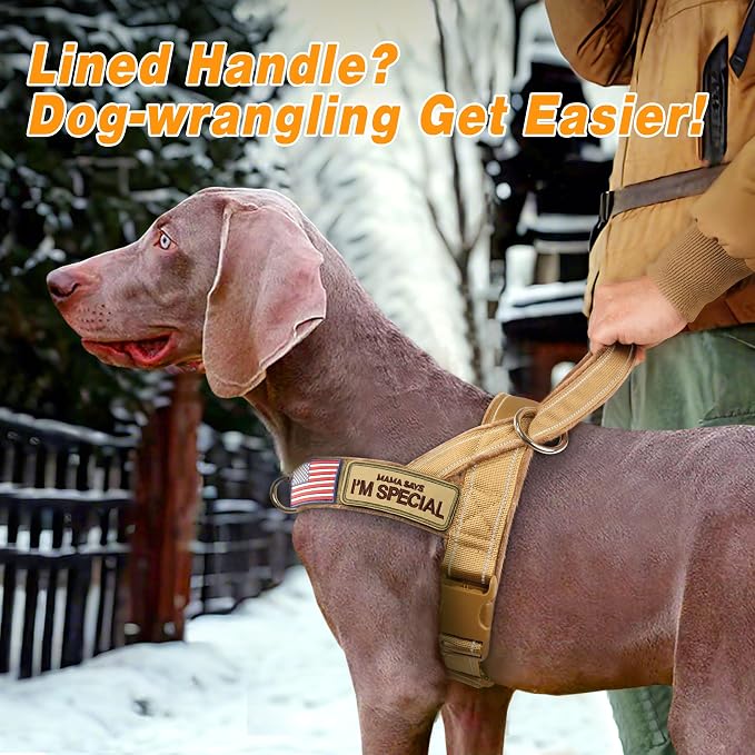Forestpaw No Pull Dog Harness with Large Handle,Comfortable,XL,Brown | Adjustable Fits Chest 32-39",80-110 lbs,Slip On,Quick Release Buckle,Easy Control,Soft Padded,for Large Dogs Walking Training