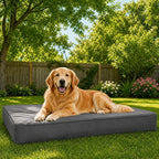 WNPETHOME Outdoor Dog Bed Waterproof, Large Outdoor Dog Bed for Large Sized Dog, Outdoor Indoor Dog Bed with Removable Washable Cover, Egg Crate Foam Dog Crate Mat, Durable Waterproof Dog Bed