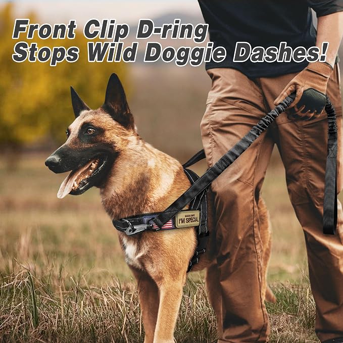 Forestpaw No Pull Dog Harness with Large Handle,Comfortable,XL,Black | Adjustable Fits Chest 32-39",80-110 lbs,Slip On,Quick Release Buckle,Easy Control,Soft Padded,for Large Dogs Walking Training