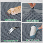 MAXIJIN Stretch Couch Cover Sofa Covers for 3 Cushion Couch (71"-91" Washable Sofa Slipcovers with Non-Slip Foam & Elastic Strap, Dog Cat Pet Friendly Furniture Protector (Large, Dark Gray)