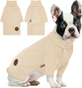 cyeollo Dog Sweater Long Sleeve Knitted Turtleneck Pullover Warm Clothes | Ultra Soft Warm Knit, Full Coverage, 4-Way Stretch for Easy Movement, Easy On & Off, Winter Daily Wear for Small Dogs