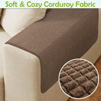 Couch Arm Covers, Waterproof Armrest Cover for Sofa, Armchair, Loveseat, Non-Slip Recliner Arm Covers, Sofa Headrest Covers, Arm Chair Covers Set of 2 (Chocolate, 26"×26")