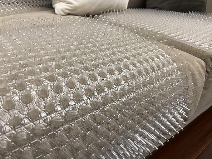 12 Pack Cat Repellent Outdoor/Indoor Scat Mat for Cats&Dogs, Keep Away Pest Plastic Mats with Spikes,16 x 13 Inches
