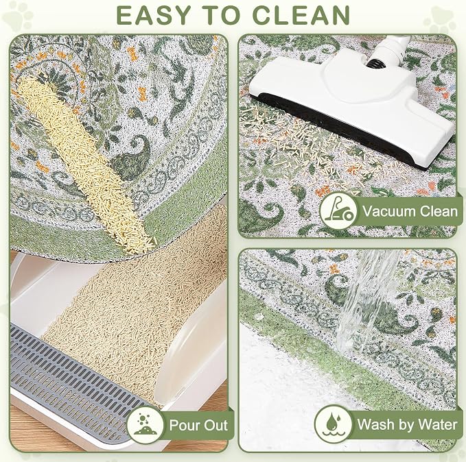 Unicorn Catcher 33"x22" Cat Litter Mat Non-Slip Washable Litter Box Mat | High-Density PVC Litter Catcher Mat Efficiently Traps Scattered Litter From Paws To Keep Floors Clean