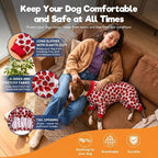 LovinPet Large Dogs Pajamas Clothes, Pitbull Onesie, Slim Fit, Lightweight Pullover Pajamas, Pitbull Clothes, Full Coverage Dog Pjs, Red Ladybug Prints, Full Coverage Breed Dog Pjs, Medium