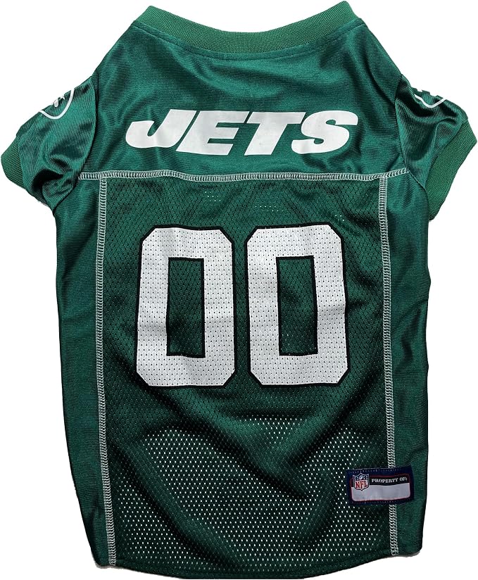 Pets First NFL New York Jets Dog Jersey, Size X-Small, Football Shirt Costume for Pet, Dog Sports T-Shirt, NFL Team Clothing for Cats, Licensed Pet Apparel Available in 7 Sizes and 32 Teams
