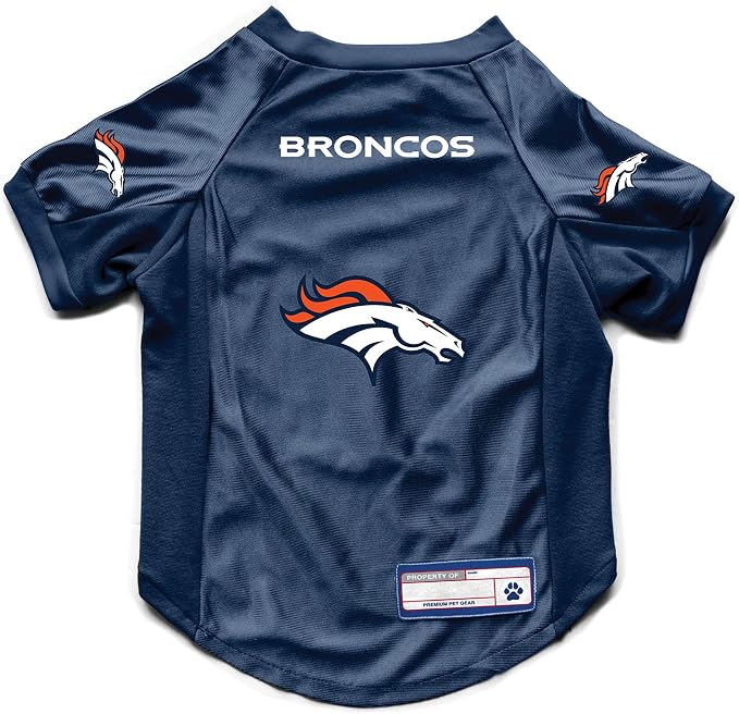 Littlearth NFL Denver Broncos Stretch Pet Jersey, Team Color, Large