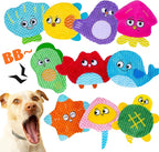 Squeaky No Stuffing Dog Toys 10 Pcs,Crinkle Dog Toys for Small Medium Breed | Bulk Puppy Toys Durable Plush Small Dog Toys,Animal Stuffless Pet Toys,Interactive Puppy Teething Chew Toys for Entertaining