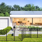 Getlay 36 in(H) Garden Fence, Wide Gate Low Threshold, 10 Panels Total 22.1 Ft(L) Heavy Duty Iron Animal Barrier Fence for Yard,Suitable for Indoor Or Outdoor Dog Fencing,Garden Border Fence