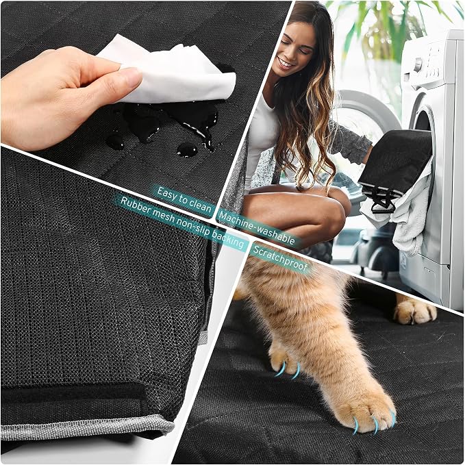 Dog Car Seat Cover for Honda Civic Accord HRV HR-V Si Sedan Hatchback Sport | LX EX EX-L Hybrid Rear Back Seat Accessories 2000-2027, Waterproof Pet Bench Backseat Covers with Backing