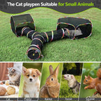 Outdoor Cat Enclosure, 3-in-1 Portable Pop Up Cat Mesh Tent with Tunnel for Cat Run, Easy Set Up and Foldable Catio Playground for Indoor Cats, Rabbits & Small Animals, Includes Storage Bag