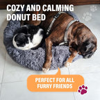 Active Pets Premium Small Donut Dog Bed, Fits Up to 45 lbs, Machine Washable Cushion, Plush Long Pile Faux Fur Fabric, Portable Pink Pet Bed Furniture for Puppies Adult Canines & Cats