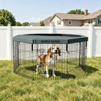 Puppy Playpen with Top Cover,Dog Pen Foldable Dog Fence 8 Panels 30 Inch | Dog Playpen with Door for Indoor Outdoor,Dog Exercise Fences for Small Medium Animals