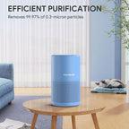 FULMINARE Air Purifiers for Home Bedroom H13 HEPA Air Filter | 360° Intake for Pet Hair, Smoke, Odors , 3 Speeds, Timer, 24dB, Small Mini Air Purifier with Night Light,Deep Blue