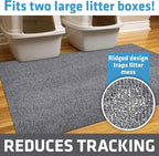 Drymate Cat Litter Box Mat, Litter Trapping Mat, Grey, 36x47 Jumbo XXL | Waterproof, Urine-Proof, Absorbent, Machine Washable, Soft on Paws, Contains Mess, Protects Floors, Kitten Supplies, USA Made