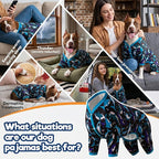LovinPet Dog Pajamas, Pet Anxiety Relief, Anti-Shedding Dog Pajamas, Lightweight Stretchy Fabric, Whale Hello There White Print, Pitbull Onesie, Pitbull Clothes All Season, 2XL