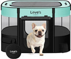 Love's Cabin Medium Dog Tent Crate, Portable Foldable Pop Up Dog Kennel Playpen with Carrying Case (Green)