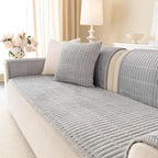 Velvet Washable Dog Couch Cover, Non-Slip Waterproof Pet Sofa Protector for2-Cushion Sectional, L-Shaped Sofa & Loveseat, Machine Washable(1PC/27.6"x59.1",Light Grey)