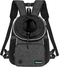 PetAmi Adjustable Dog & Cat Chest Carrier Backpack, Ventilated for Hiking & Camping, Small to Large Pets Up to 15 lbs, Dark Gray