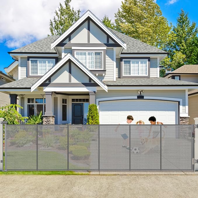 250" Extra Wide Retractable Baby Gates Outdoor Retractable Fence for Garage | 21ft Large Baby Gate Retractable Pet Gates for Wide Openings, 48" Tall Pet Gate Outdoor Retractable Gate Mesh Driveway Fence