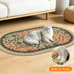 Cat Litter Mat, 24"x15" High Density PVC Litter Rug Trapping Mat, Non-Slip, Waterproof & Urine-Proof Litters Catcher Mats, Keep Floor Clean, Soft on Kitten Paws, Cat Essentialss Brown-Green