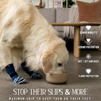 DOK TigerToes Premium Non-Slip Dog Socks for Hardwood Floors - Extra-Thick Grip that Works Even When Twisted - Prevents Licking, Slipping, and Great for Dog Paw Protection (Breezy Blue, Small)