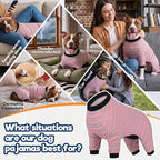 LovinPet Large Dog Pajamas, Cotton Multicolor Stripe Big Dog Shirt, Stop Shedding for Dogs, Full Body Dog Onesie, Pet Pajamas for Dogs, Pet PJ's, 3XL
