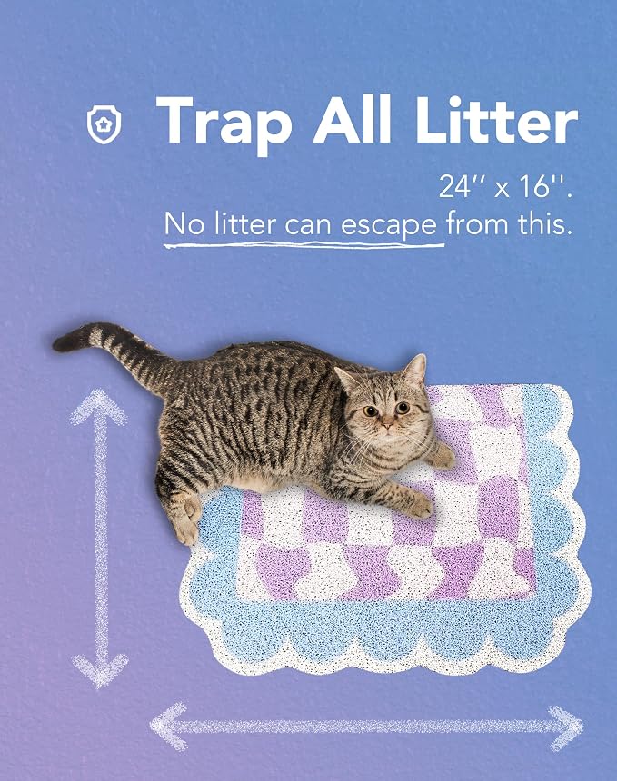 Lukamoo® Cute Cat Litter Mat (Blue, Medium (24'' x 16''))