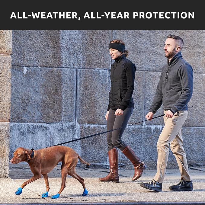 PawZ Rubber Dog Boots for Tiny Paws - All-Weather Waterproof Dog Shoes, Anti-Slip Traction for Rain, Snow, Mud & Hot Pavement - Pull-On Dog Booties, Black - Tiny (0.5" - 1") - Pack of 24