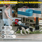 Fida 10ft Heavy Duty Dog Leash with 2 Comfortable Padded Handles, Traffic Handle & Advanced Easy Snap Hook, Reflective Walking Lead for Large, Medium & Small Breed Dogs,Blue
