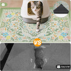 Glittme Cat Litter Mat, 33"x22" Non-Slip Washable Trapping Mat for Cats | Litter Trapping Mat With Thick PVC Coil To Catch Scatter, Soft On Paws And Waterproof Bottom To Protect Floors