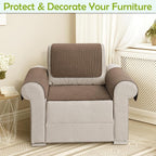Couch Arm Covers, Waterproof Armrest Cover for Sofa, Armchair, Loveseat, Non-Slip Recliner Arm Covers, Sofa Headrest Covers, Arm Chair Covers Set of 2 (Chocolate, 26"×26")