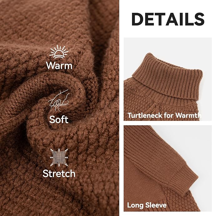 cyeollo Dog Sweater Long Sleeve Knitted Turtleneck Pullover Warm Clothes | Ultra Soft Warm Knit, Full Coverage, 4-Way Stretch for Easy Movement, Easy On & Off, Winter Daily Wear for Small Dogs