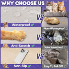 Loiion Cat Scratch Proof Furniture Protector Waterproof Sofa Cover 150"x91" | Pet-Friendly Couch Protector, Anti-Scratch & Anti-Slip Sofa Cover For Cats Dogs Kids, Machine Washable