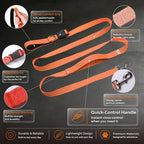 Hands Free Dog Leash,Galaxy Reflective,Crossbody Dog Leash,Orange | Galaxy Reflective • High Visibility • Emergency Control Handle • Heavy-Duty Hardware