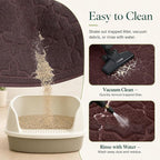 Yimobra Cat Litter Mat, Easy Clean Trapping PVC Mat, 47" x 36", Waterproof Backing, Non Slip Bottom, Scatter Control Pad for Litter Box, Dark Coffee