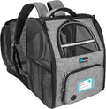 PetAmi Expandable Dog Backpack Carrier for Cats & Pets, Breathable Cat Carrier Backpack with Top Window & Multi-Entry, Ventilated Foldable Travel Carrier for Small Medium Pets up to 18 lbs, Light Gray