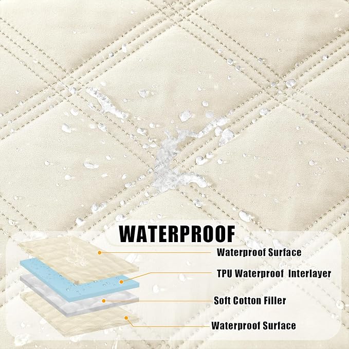 Smiry Waterproof Dog Bed Cover, Reversible Pet Blanket for Sofa Couch | Soft Washable Dog Blanket, Leakproof Couch Cover for Dogs Cats & Furniture Protection, 40x80, Beige/Beige