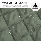 Easy-Going Reversible L-Shape Sectional Couch Cover, Large, Greyish Green | Soft Sofa Slipcover For Dogs, Fits Left/Right Chaise Lounge Protector, Water Resistant Mat For Living Room