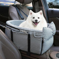 Center Console Dog Car Seat Dog Bed for Car Console Portable Armrest Booster Seat Carrier for Small Medium Dogs Anti-Collapse for Puppy Pet Up to 15 Lbs（Grid Black）