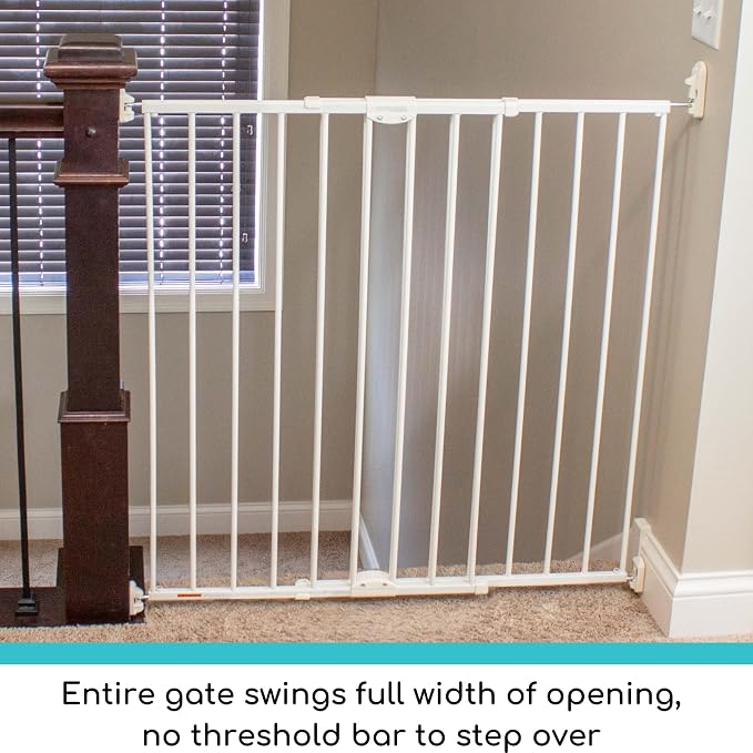 Toddleroo Easy Swing & Lock Baby Gate for Top of Stairs: 36" Tall, Ivory | Top of Stairs Baby Gate, Hardware Mount, Open-Direction Control, 28.7"-47.8" Wide, 36" Tall, One-Hand Operation, Swing-Latch
