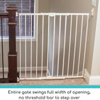 Toddleroo Easy Swing & Lock Baby Gate for Top of Stairs: 36" Tall, Ivory | Top of Stairs Baby Gate, Hardware Mount, Open-Direction Control, 28.7"-47.8" Wide, 36" Tall, One-Hand Operation, Swing-Latch