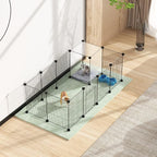 Pet Playpen, Small Animal Cage DIY Wire Fence with Door 15 Panels, Black | Portable Yard Fence for Indoor or Outdoor, for Small Animal, Puppies, Kitties, Bunny, Guinea Pigs, Turtle