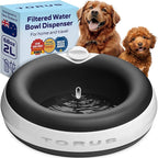 Maxi Filtered Dog Water Bowl, 2L/68oz - No Power or Batteries Needed, Auto-Refill, No Spill, Portable Travel Lock, Carbon Filter, BPA-Free, Dogs & Cats