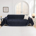 MYSKY HOME Couch Cover for Dogs Washable Couch Covers for 3 Cushion Couch Sofa Super Soft Sofa Slipcover Non Slip Sofa Cover, Chenille Sofa Covers for Dogs, Furniture Protector, 91"x134", Navy Blue