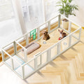 FXW AuraSpace Clear Acrylic Indoor Dog Playpen, 24" H, 16 Panels, White | Open View, Modern Home Fit, No Climbing Bars, Tool-Free Setup, For Puppies & Small Dogs